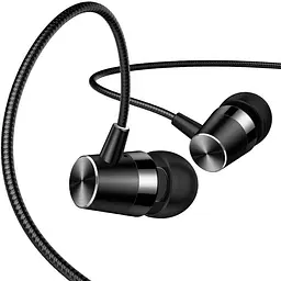 Наушники Usams 3.5 mm In-ear Earphone 1.2 m EP-42 US-SJ475 підсилений кабель чорні - мініатюра 3