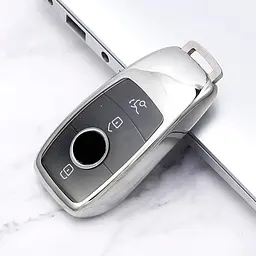 Чохол ключа Mercedes-Benz сріблястий+металева пряжка - мініатюра 2