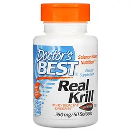 Олія антарктичного криля Doctor's Best Real Krill 350 mg, 60 капсул
