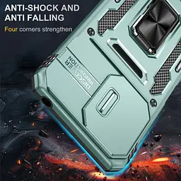 Ударостійкий чохол Camshield Army Ring для Xiaomi Poco X6 Pro Зелений / Light Green - мініатюра 5