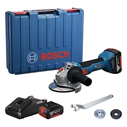 Шліфувальна машина Bosch GWS 18V-8 125мм, 18В, 2x4Ah, 0-11000об/хв, 1.7кг, кейс (0.601.9N9.020) - мініатюра 1