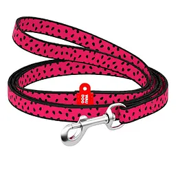 Повідець для собак нейлоновий Waudog Nylon малюнок Арбуз XS Ш 10 мм Дл 122 см