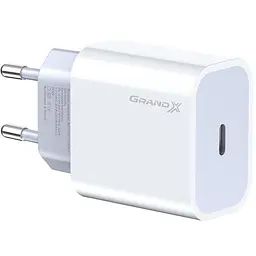 Мережевий зарядний пристрій Grand-X (1xUSB-C 20W) QC4.0, PD 3.0, FCP, AFC White (CH-770) - мініатюра 3