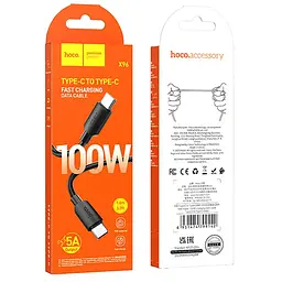 Дата кабель Hoco X96 Hyper Type-C to Type-C 100W (1m) Black - мініатюра 6