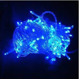 Гірлянда світлодіодна синя 300 LED лампочок гірлянда 13 метрів з білим кабелем новорічна гірлянда