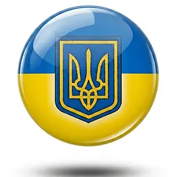Наклейка силіконова Герб України кругла синьо-жовта Ø6 см 1 шт