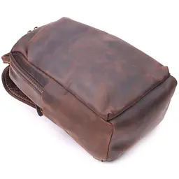 Сумка чоловіча через плече з натуральної vintage шкіри 21285 Vintage коричнева - мініатюра 5