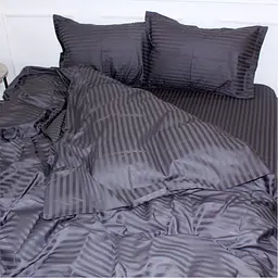 Постільна білизна MirSon SatinStripe 30-0012DarkGray 200х220 Євро (2200005251980) - мініатюра 3