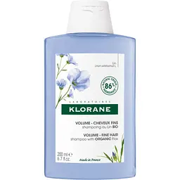 Шампунь Klorane Volume-Fine Hair with Organic Flax для придания обьема тонким волосам 200 мл