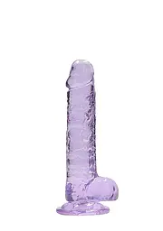 Фалоімітатор RealRock Crystal Clear 7”, 19 см (фіолетовий) - мініатюра 7
