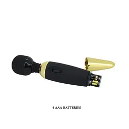Класичний вібратор Pretty Love Power Wand Black Gold - мініатюра 8