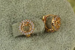 Сережки дитячі Xuping Jewelry яблучко 8 мм золотисті - мініатюра 2