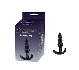 Анальна пробка Lovesecret Sensual T-Plug 06 9.3 см (чорний) - мініатюра 6