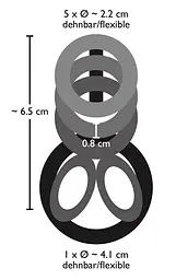 Насадка на пеніс Bad Kitty Naughty Toys Cock And Ball Ring 6.5 см чорний - мініатюра 7