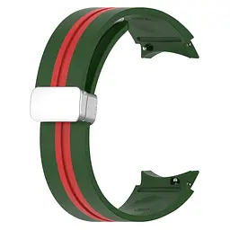 Браслет Cls-line для Samsung Galaxy Watch 4 - зелено-червоний ширина кріплення 20мм силікон Watchbands (W19-6WB20235651) - мініатюра 4