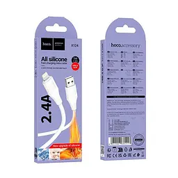 Кабель HOCO Lightning Bien silicone charging data cable X124 1m, 2.4A - мініатюра 2