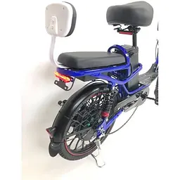 Електровелосипед Minako V4 PRO двомісний 800W/60V/24Ah із заднім амортизатором синій - мініатюра 12