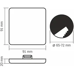 LED світильник Videx безрамковий квадратний 9W 4000K 220V (VLE-DLFS-094) - мініатюра 4