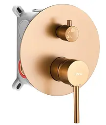 Душова система Rea Lungo brushed copper з виливом + BOX прихованого монтажу REA-P8810, Теплий захід сонця - мініатюра 2