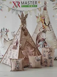 Вігвам бежевий Зайки БОН БОН + кошик для іграшок - мініатюра 4