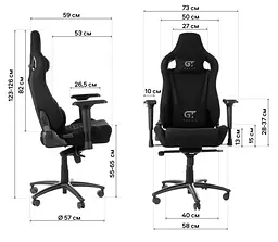 Геймерське крісло GT Racer чорне (X-0712 Shadow Black) - мініатюра 2