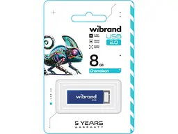 Флешка Wibrand 8 GB Chameleon Blue USB 2.0 (WI2.0/CH8U6U) - мініатюра 2