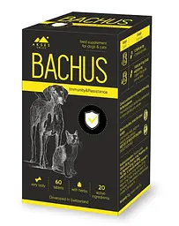 Вітаміни для собак та котів Bacchus Immunity Resistance для імунітету ЦІНА ЗА 1 ТАБЛІТКУ