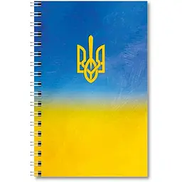 Блокнот ПОЛІГРАФІСТ А6 (100х155) 48арк. клітинка, обкл.картон, спіраль, "Герб" А6-БЄв-377