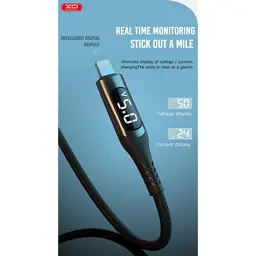 Дата кабель USB 2.0 AM to Lightning 1.0m 2.4A LED black XO (NB162-L-1-BK) - мініатюра 4