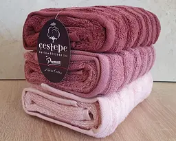 Набір турецьких махрових рушників Cestepe MicroCotton Premium 3 штуки 50x90 Ezgi 5 щільність 600 г/м2 - мініатюра 4