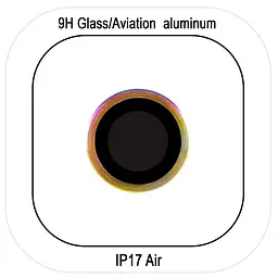Захисне скло Metal Classic на камеру (у упак.) для Apple iPhone 17 Air (6.5) Бузковий / Rainbow