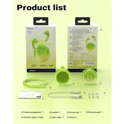 Навушники TWS Acefast T9 avocado green - мініатюра 3