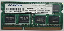 Оперативна пам'ять для ноутбука Axiom SO-DIMM DDR3 8GB 1600MHz PC3-12800 2Rx8 Б/В - мініатюра 2