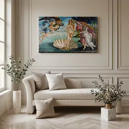 Інтер'єрна картина Народження Венери, Сандро Боттічеллі, Sandro Botticelli, Birth of Venus, інтер'єрний декор, 60×96 см (id3422) - мініатюра 2