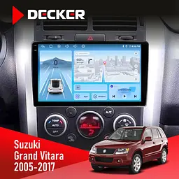 Штатна магнітола Suzuki Grand Vitara 2005-2017 Decker D9-010 6x128, DSP, 4G, 2K Decker (НФ-00004809)
