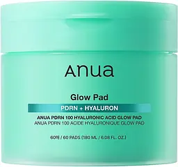 Зволожувальні тонер-педи 60 шт Anua PDRN 100 Hyaluronic Acid Glow Pad - мініатюра 1