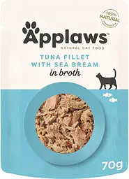 Вологий корм для котів Applaws Tuna Fillet with Sea Bream in Broth (тунець з дорадо в бульйоні)