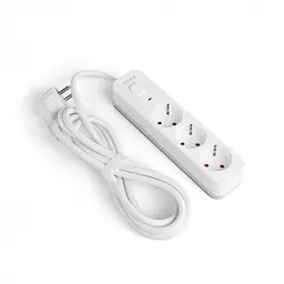 Мережевий подовжувач Videx Oncord з кнопкою з/з 3п 3 м 3x1.5 мм white (VF-PD33G-W) - мініатюра 3