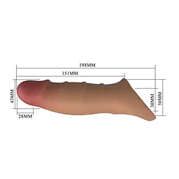 Насадка на пеніс Pretty Love Penis Sleeve Damell, 19.8 см (коричневий) - мініатюра 9