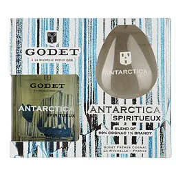 Коньяк Antarctica Godet Icy White, 40%, 0,5 л, в подарочной упаковке с бокалом