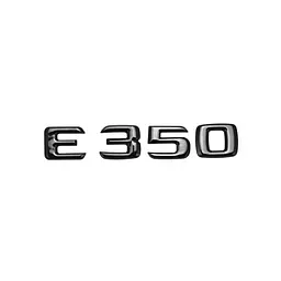 Емблема напис E350 для Mercedes-Benz E-Class чорна глянцева 140х23 мм пластик (на скотчі)