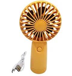 Вентилятор акумуляторний міні з ручкою USB діаметр 10см Handy Mini Fan AP223 помаранчевий