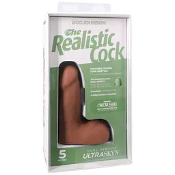 Фалоімітатор Doc Johnson The Realistic Cock ULTRASKYN 5 Inch with Balls, 13.3 см - мініатюра 8