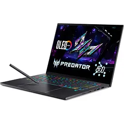 Ігровий ноутбук ACER Predator Triton 14 AI PT14-52T (NH.U22EX.001), Intel Core Ultra 9288 В (до 5,1 ГГц), 14-дюймовий сенсорний екран з роздільною здатністю 2.8K, 32 ГБ, SSD на 1 ТБ, NVID DOS, вугільно-чорний - мініатюра 4