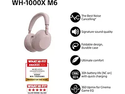 Навушники з мікрофоном Sony WH-1000XM6 Sand Pink (WH1000XM6P.CE7) - мініатюра 3