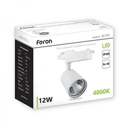 Світлодіодний трековий світильник Feron AL100, 12W 4000K бiлий (29509) - мініатюра 12