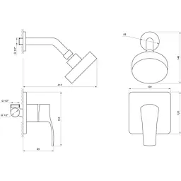 Змішувач для душу Globus Lux QUEENSLAND GLQU-0105S-KIT - мініатюра 5