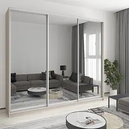 Шафа-купе тридверна MebelStar Комбо AL 3 Дзеркала 270x45x240 см Кашемір (MBS-2211)