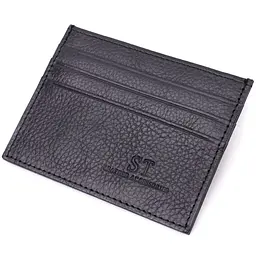 Стильний кард-кейс із натуральної шкіри ST Leather 22447 чорний