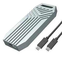 Карман Maiwo внешний для M.2 SSD NVMe 2280 ч-с USB4.0 Type-C 40Gbps, безвинт, алюм. матовая серая